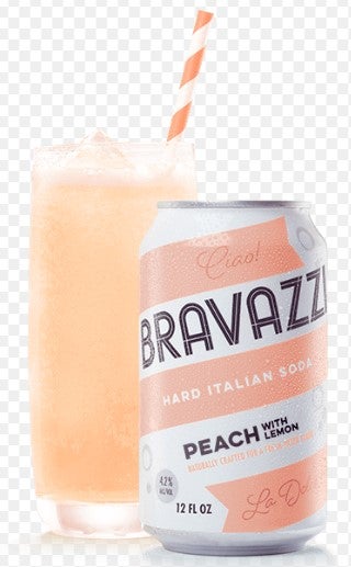 Bravazzi - Peach Hard Italian Soda 6pk | Swamp Rabbit Cafe and Grocery